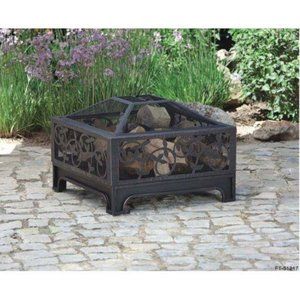 Steel Fire Pit, Antique Bronze 26" Square